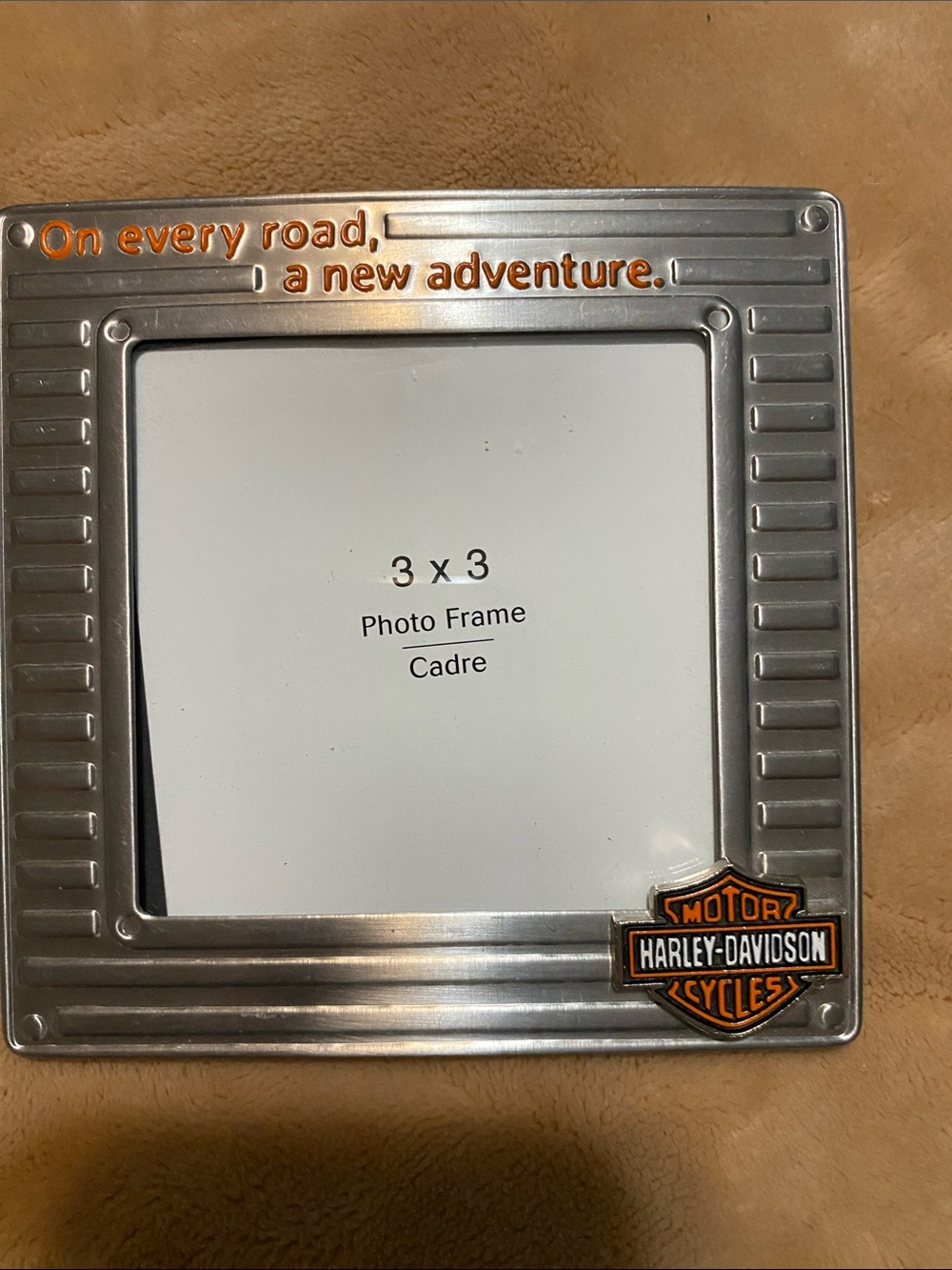 Hallmark Harley-Davidson Silver Photo Frame Magnet with Orange Logo